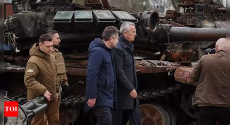 NATO chief visits Ukraine for 1st time since Russia invaded